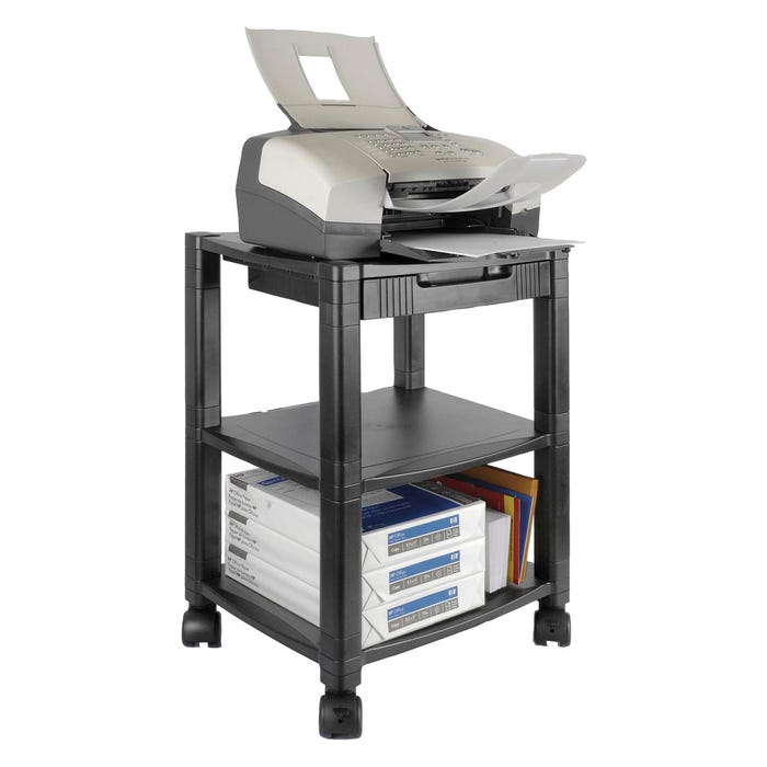 Kantek Mobile Printer/Fax Stand, Black, 17 x 13-1/4 x 24-1/4 Inches, 75 Pounds