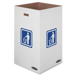 Fellowes Waste/Recycling Bins, 42 Gallon, White, Pack of 10, Item Number 1576511