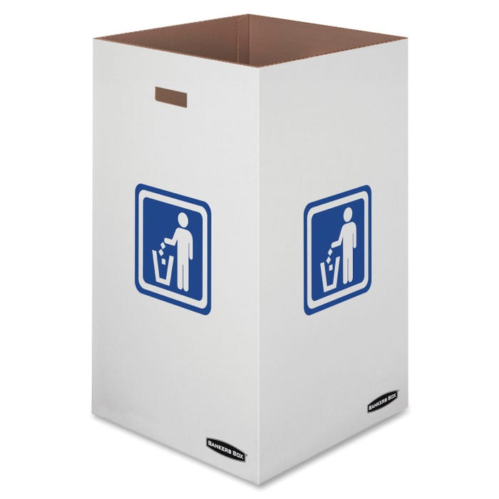 Fellowes Waste/Recycling Bins, 42 Gallon, White, Pack of 10