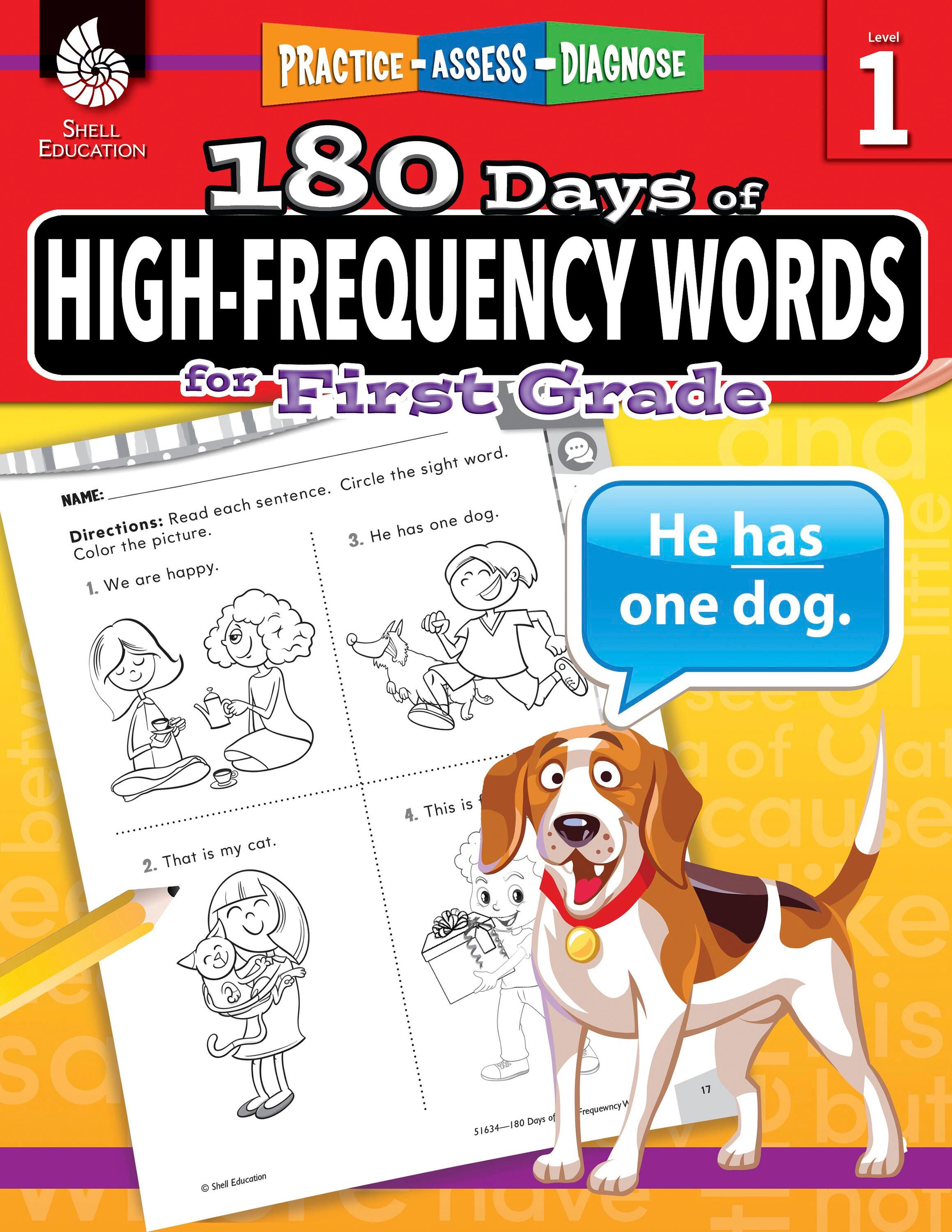 Image for Shell Education 180 Days of High-Frequency Words for First Grade from School Specialty