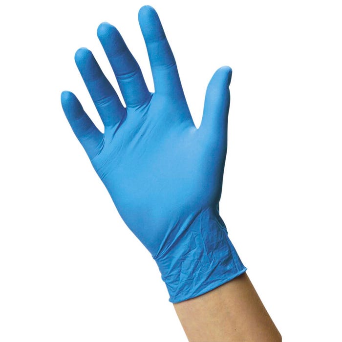 Latex-Free Econo-Blue Nitrile Gloves, XL, Pack of 100