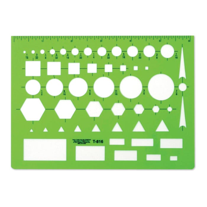 Westcott General Purpose Template, 4-1/2 x 6 Inches