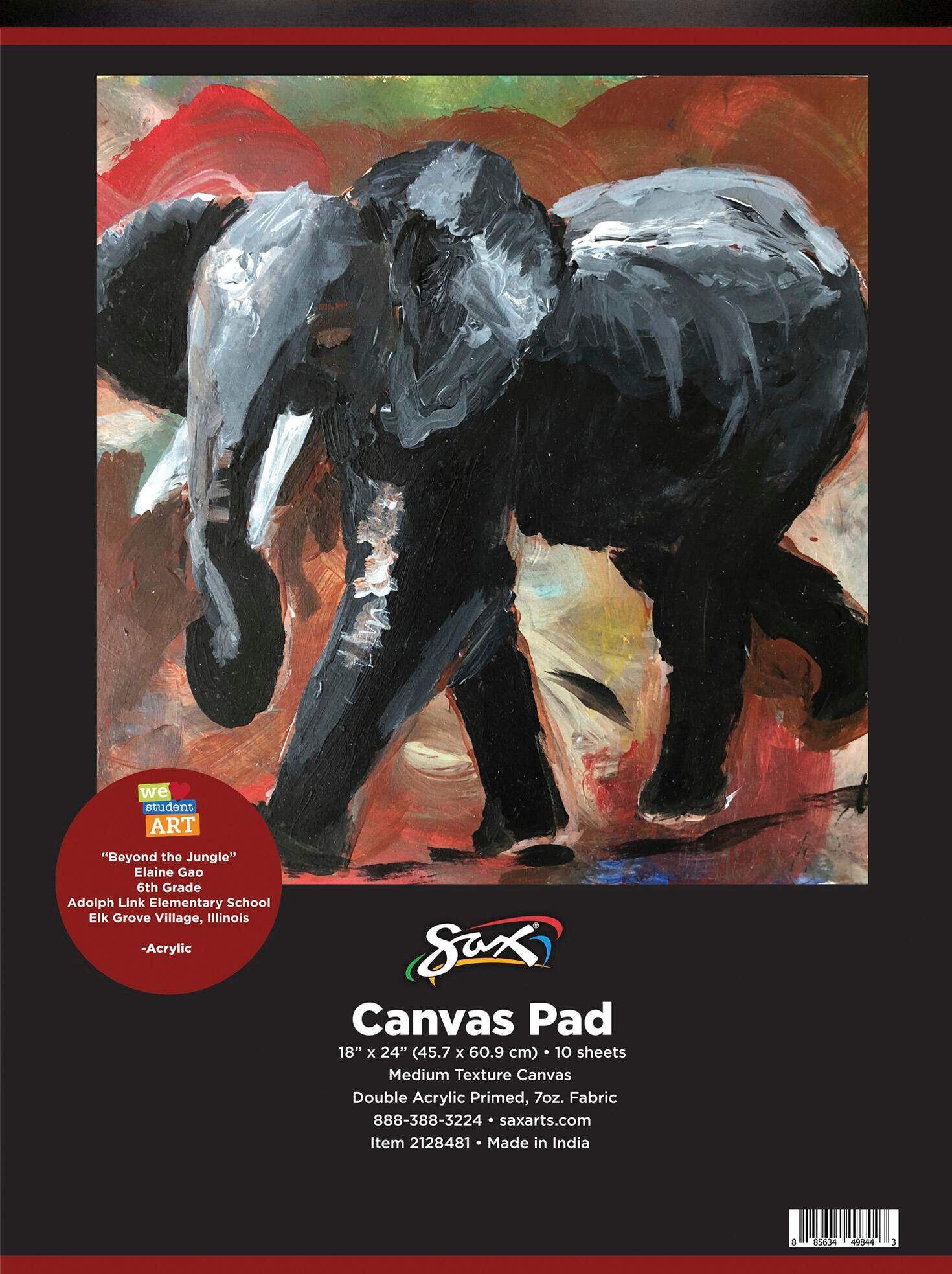 Image for Sax Genuine Primed Canvas Pad, 18 x 24 Inches, White, 10 Sheets from School Specialty