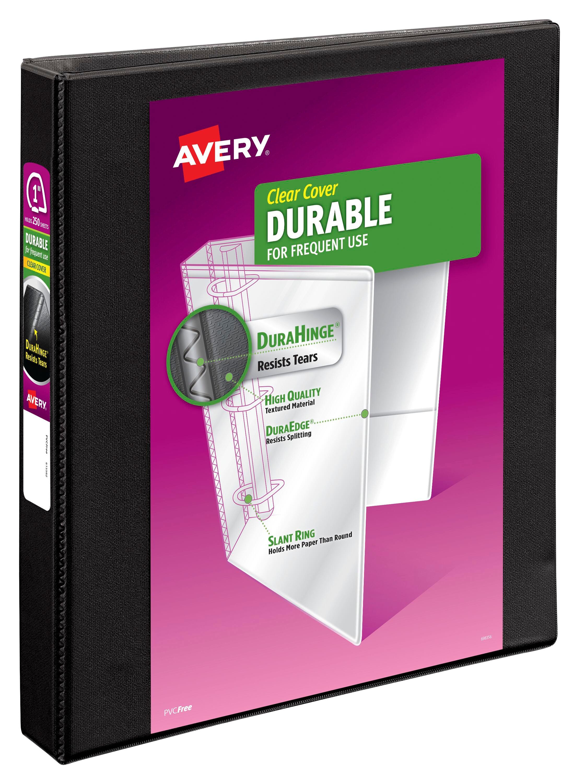 Image for Avery Durable View Binder with Slant Ring, 1 Inch, Black from School Specialty