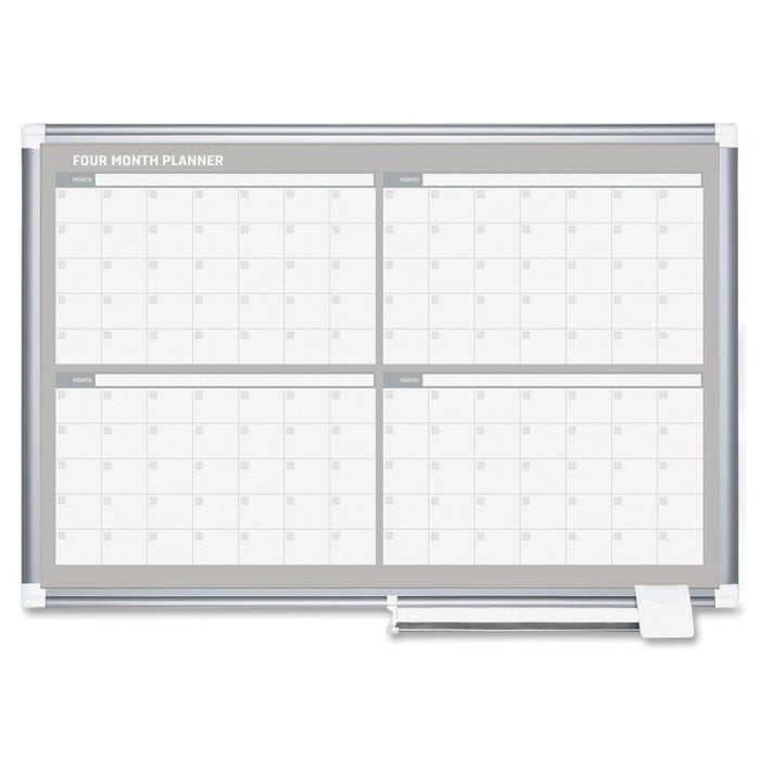 MasterVision Dry-Erase 4-Month Planner, 36 x 24 Inches, White