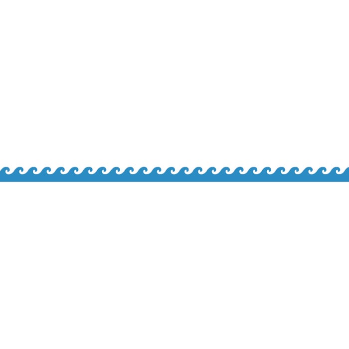 Hygloss Classroom Borders, Blue Waves, 3 x 36 Inches, Pack of 12