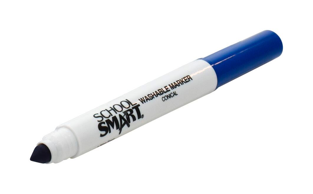 Image for School Smart Washable Art Markers, Conical Tip, Blue, Pack of 12 from School Specialty