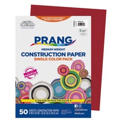 Prang Medium Weight Construction Paper, 9 x 12 Inches, Holiday Red, 50 Sheets 201187