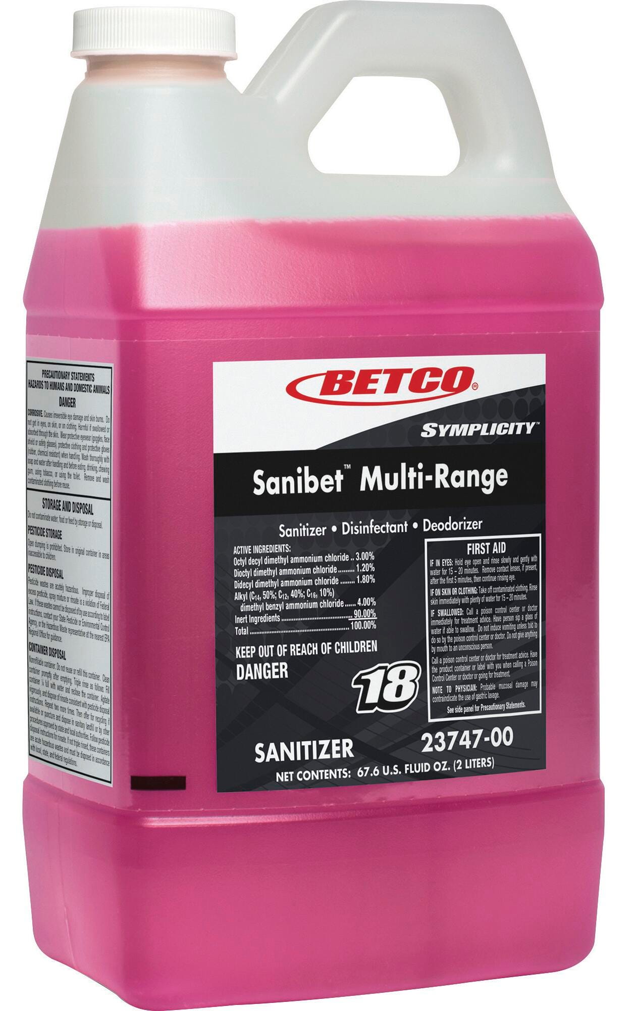 Betco Corp Symplicity Sanibet MultiRange Sanitizer, Item Number 2007360