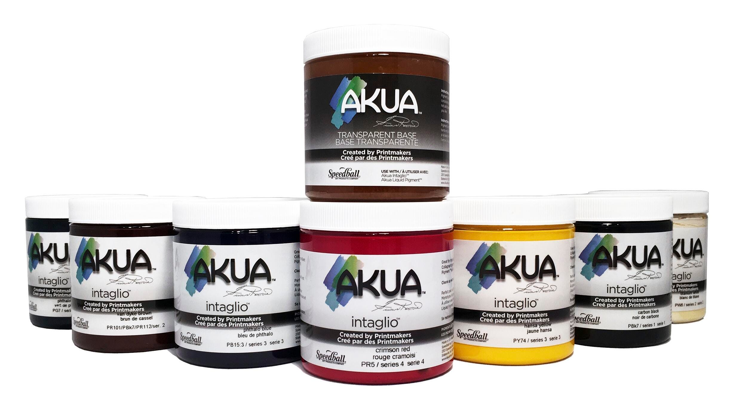 Akua Intaglio Non-Toxic Water Based Ink, Assorted Colors, Set of 8 Item Number 1590337