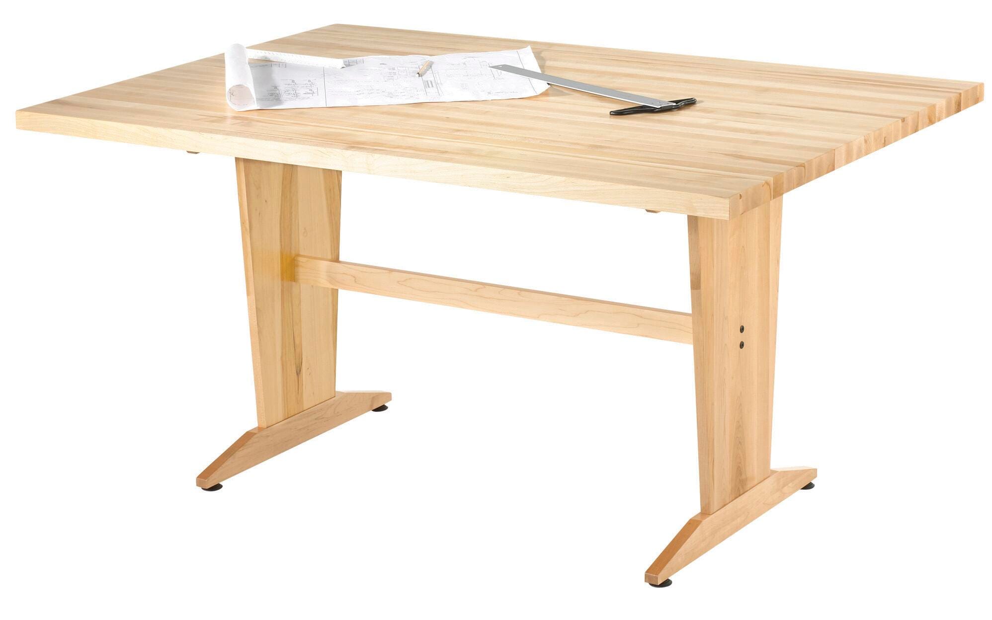 Diversified Woodcrafts Pedestal Table, 72 x 48 x 36 Inches, Hard Maple Top 1400065