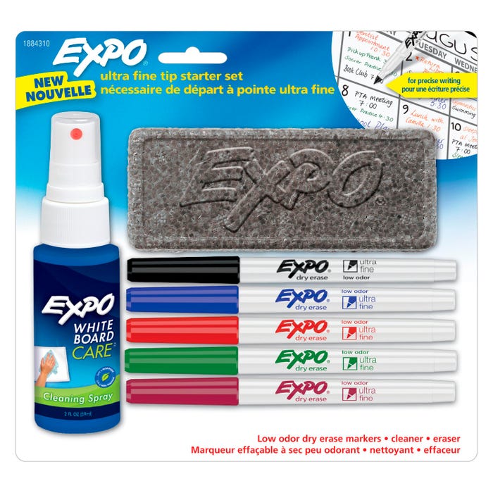 EXPO Dry Erase Marker Starter Set, Ultra Fine Tip, Assorted Colors, 7 Pieces