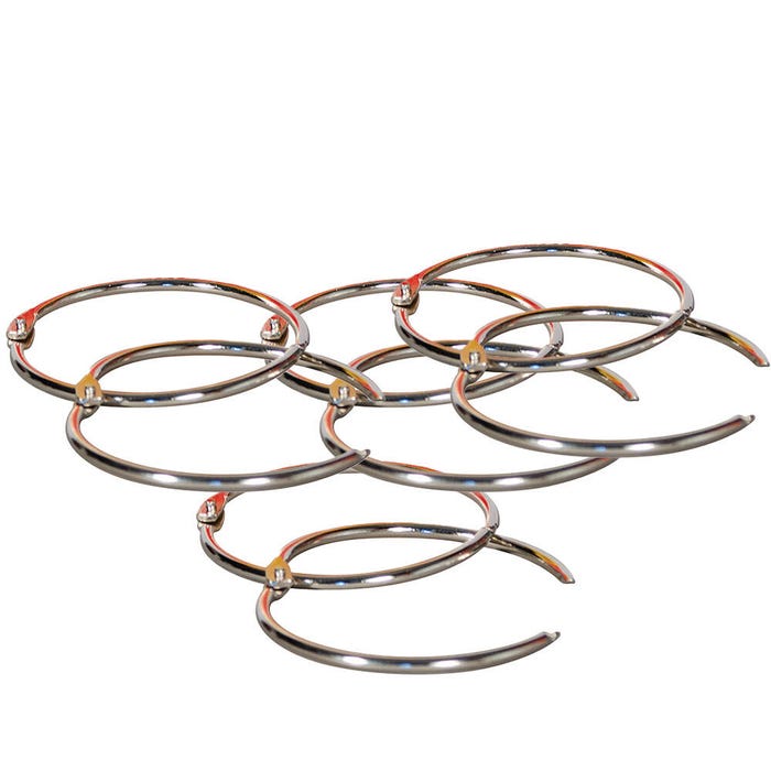 School Smart Nickel Plated Steel Loose Leaf Ring, 3 Inch, Pack of 10