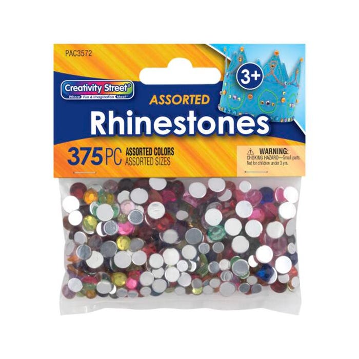 Creativity Street Rhinestones, Assorted Shapes, Sizes and Colors, Pack of 375