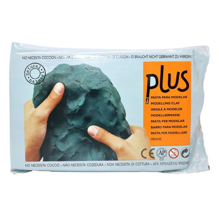 Plus Clay Air-Dry Non-Toxic Self-Hardening Natural Clay, Black, 2-1/5 Pounds