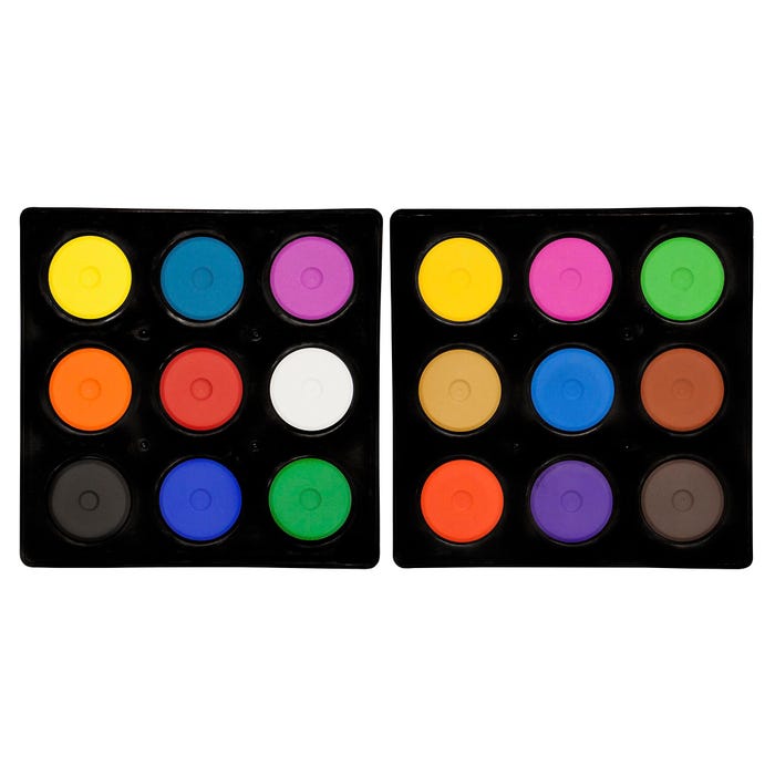 Jack Richeson Tempera Cakes, Mini Size, Assorted Colors, Set of 18