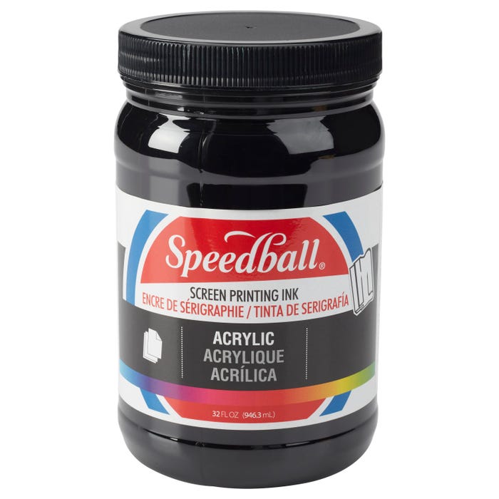 Speedball Permanent Acrylic Screen Printing Ink, Quart, Black