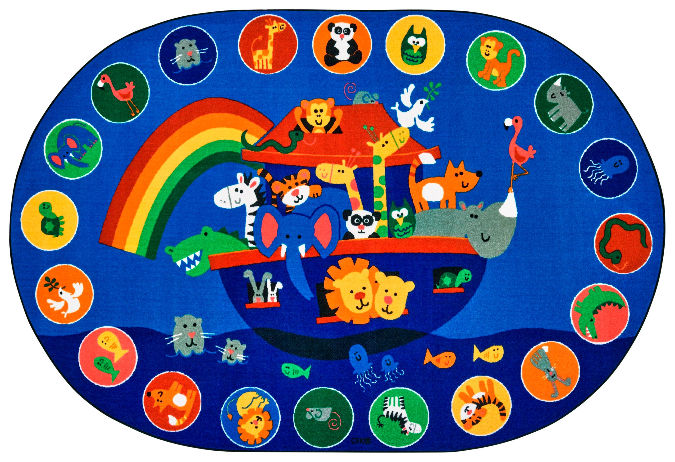 Carpets for Kids KID$Value PLUS Noah's Voyage Circletime Carpet, Oval 4002199