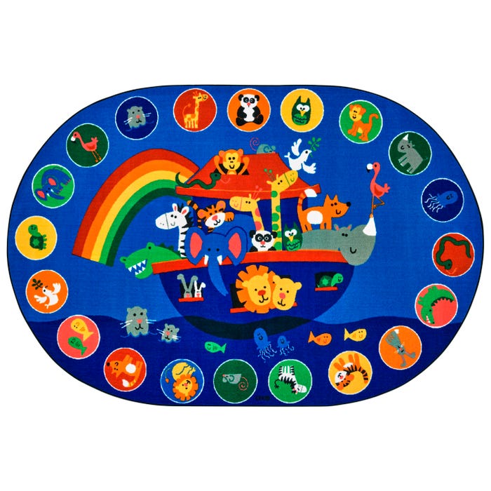 Carpets for Kids KID$Value PLUS Noah's Voyage Circletime Carpet, Oval
