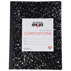 School Smart Wide Ruled Composition Book, 9-3/4 x 7-1/2 Inches, 100 Sheets 026026