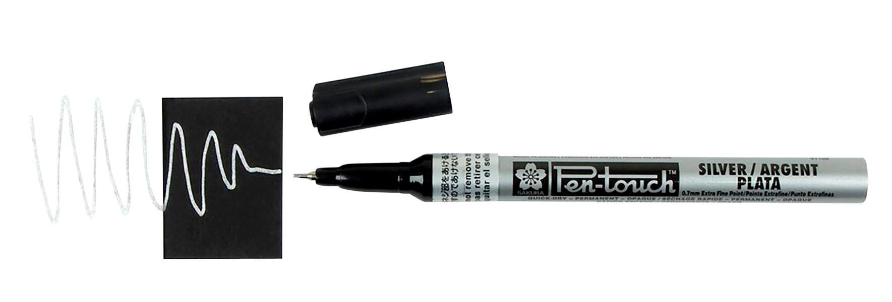 Sakura Pentouch Paint Marker, Extra Fine Tip, Silver, Each 227655
