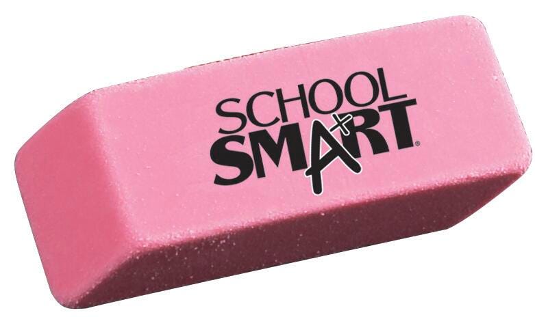 School Smart Beveled Block Erasers, Small, Pink, Pack of 36 077354