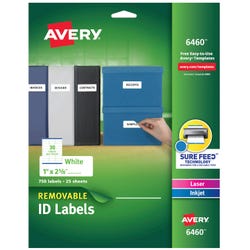 Image for Avery Removable ID Labels, 1 x 2-5/8 Inches, Pack of 750 from School Specialty