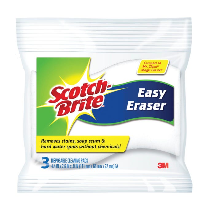 Scotch-Brite Easy Erasing Pad, 4-3/8 x 2-5/8 Inches, Pack of 24