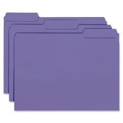 Smead Interior File Folder, Letter Size, 1/3 Cut Tabs, Purple, Pack of 100