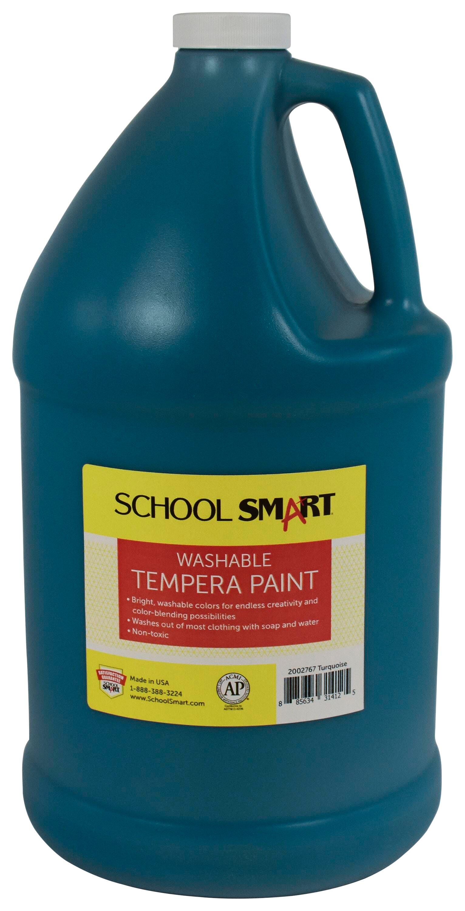 School Smart Washable Tempera Paint, Turquoise, 1 Gallon Bottle Item Number 2002767