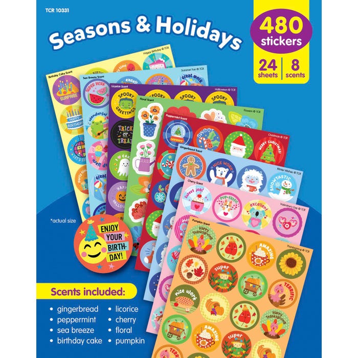 Teacher Created Resources Smelly Stickers, Seasons & Holidays, Pack of 480