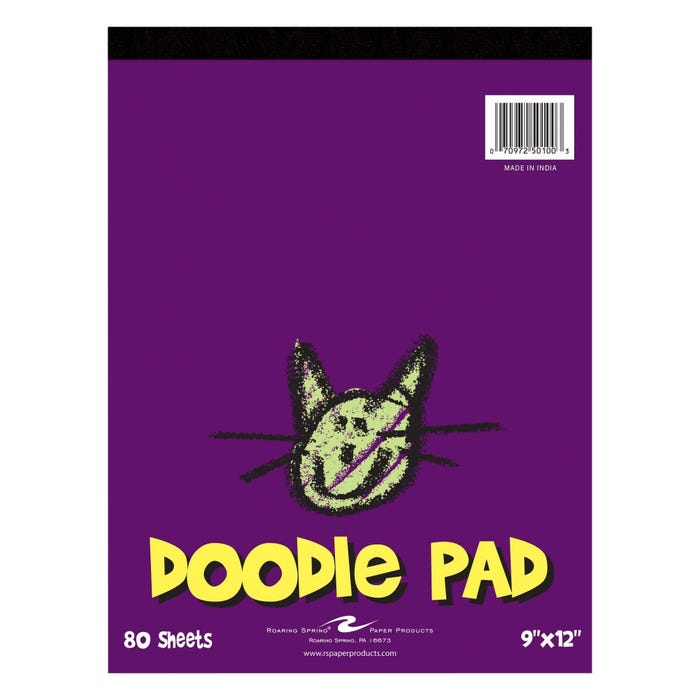 Roaring Spring Kids Doodle Pad, 9 x 12 Inch, 80 Sheets