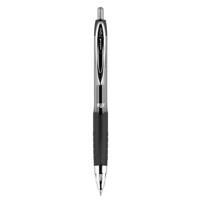 uniball 207 Retractable Gel Pen, 0.7 mm Medium Tip, Black