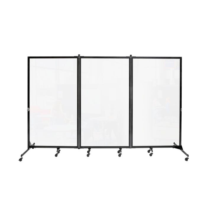 Screenflex Clear Room Divider, 3-Panel