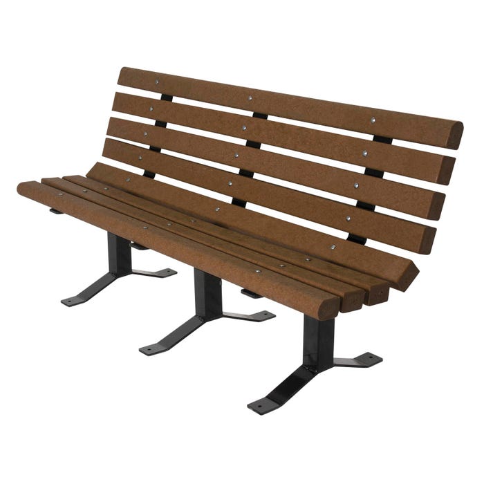 UltraSite 982 Series 3 x 4 Recycled Plastic Plank Bench with Back