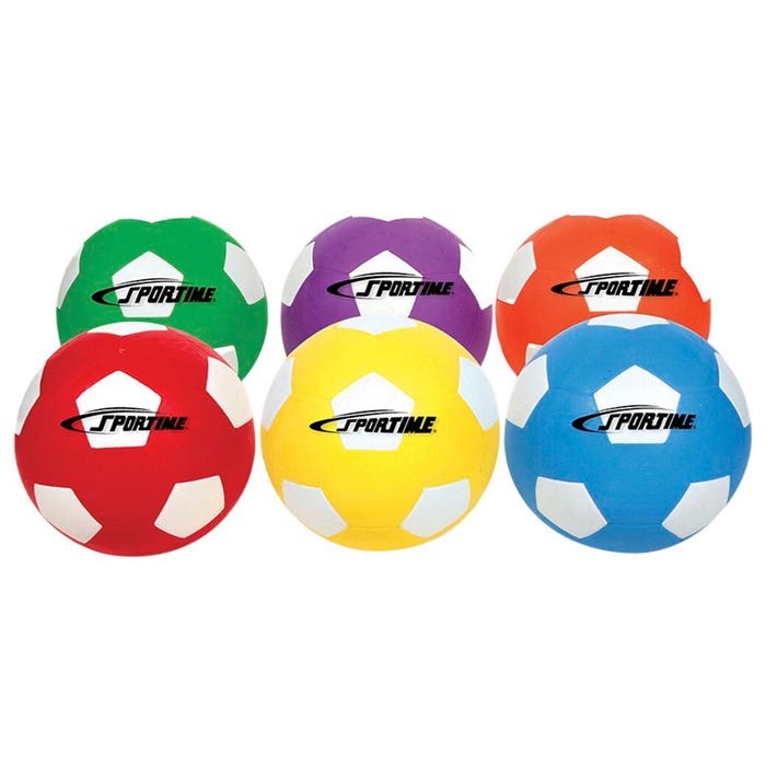 Sportime Soccer Balls, Size 4, Assorted Colors, Set of 6