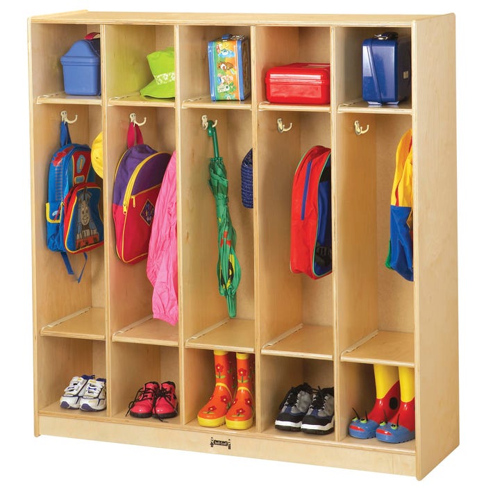 Jonti-Craft 5-Section Coat Locker, Wood, 48 x 15 x 50-1/2 Inches