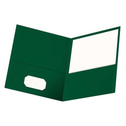 Oxford Two Pocket Folders, Textured Paper, Letter Size, Hunter Green, Box of 25
