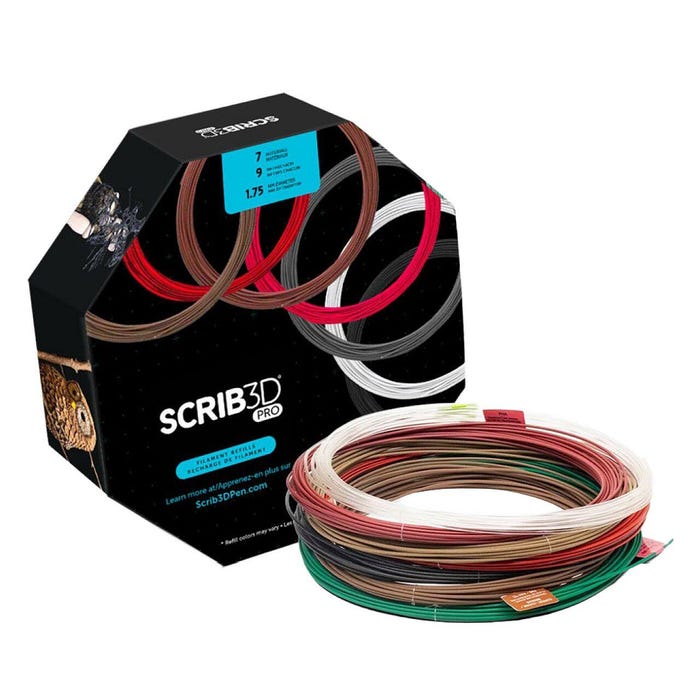 SCRIB3D Pro Filament Refill Box, 1.75mm, Assorted Materials, Set of 7