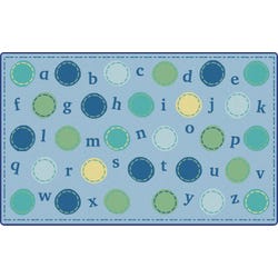 Carpets for Kids Seating KIDSoft Alphabet Dots Rug, 8 Feet x 12 Feet, Rectangle, Blue, Item Number 2101507