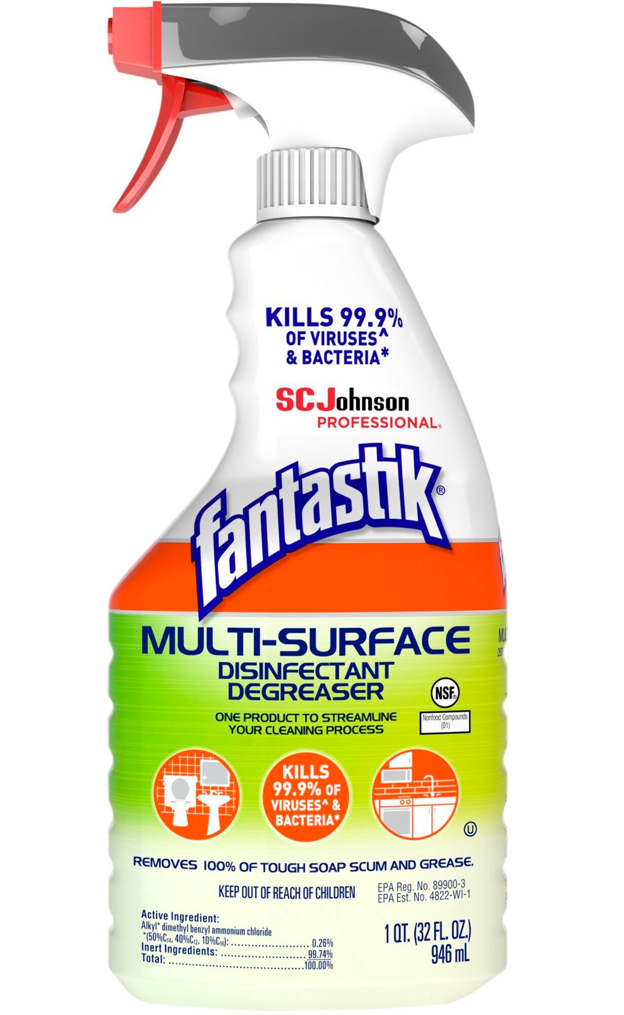 Fantastik Disinfectant Degreaser Spray, Item Number 2050539