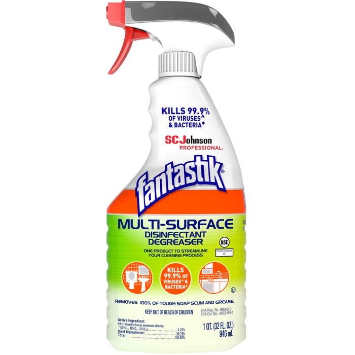 Fantastik Disinfectant Degreaser Spray, 32 Fluid Ounces, Fresh Scent