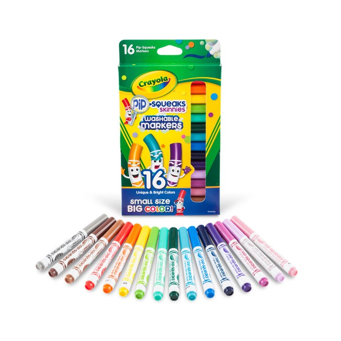 Crayola Pip-Squeaks Skinnies Non-Toxic Washable Marker, Assorted