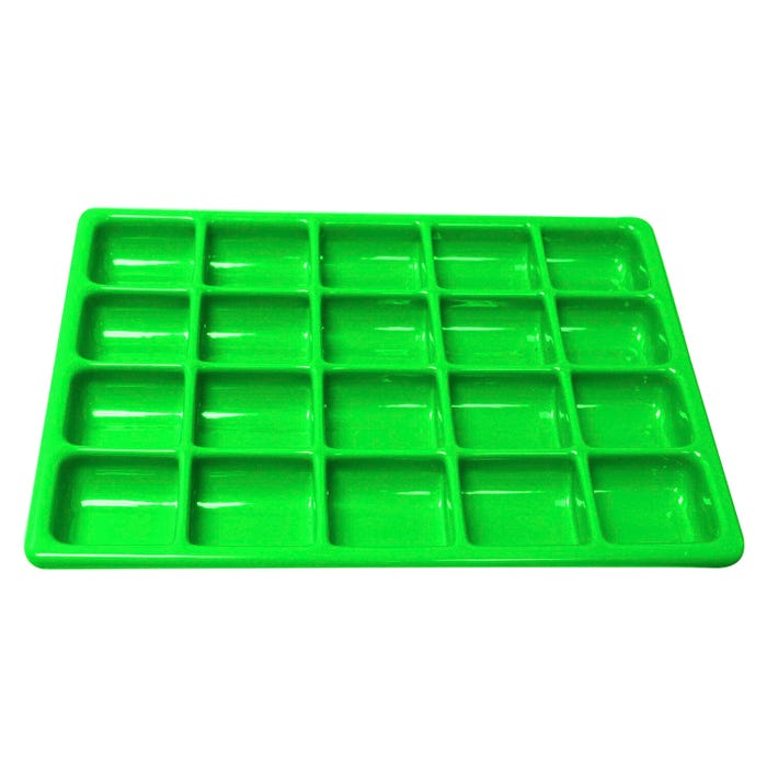Shirley K's Storage Tray, 20 Compartments, 17-1/2 x 12-1/4 x 1-1/2 Inches, Green