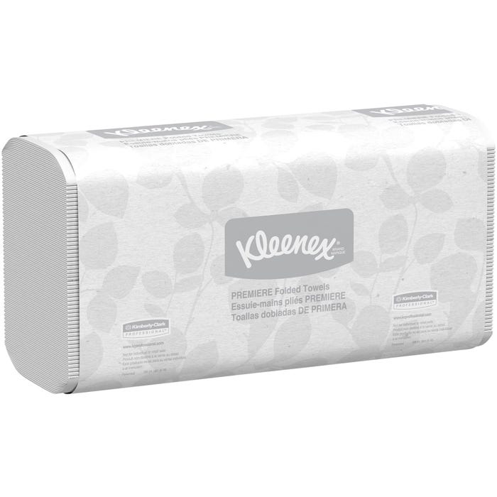 Kleenex Premiere Folded Towels, 1-Ply, Unscented, White, Pack of 25