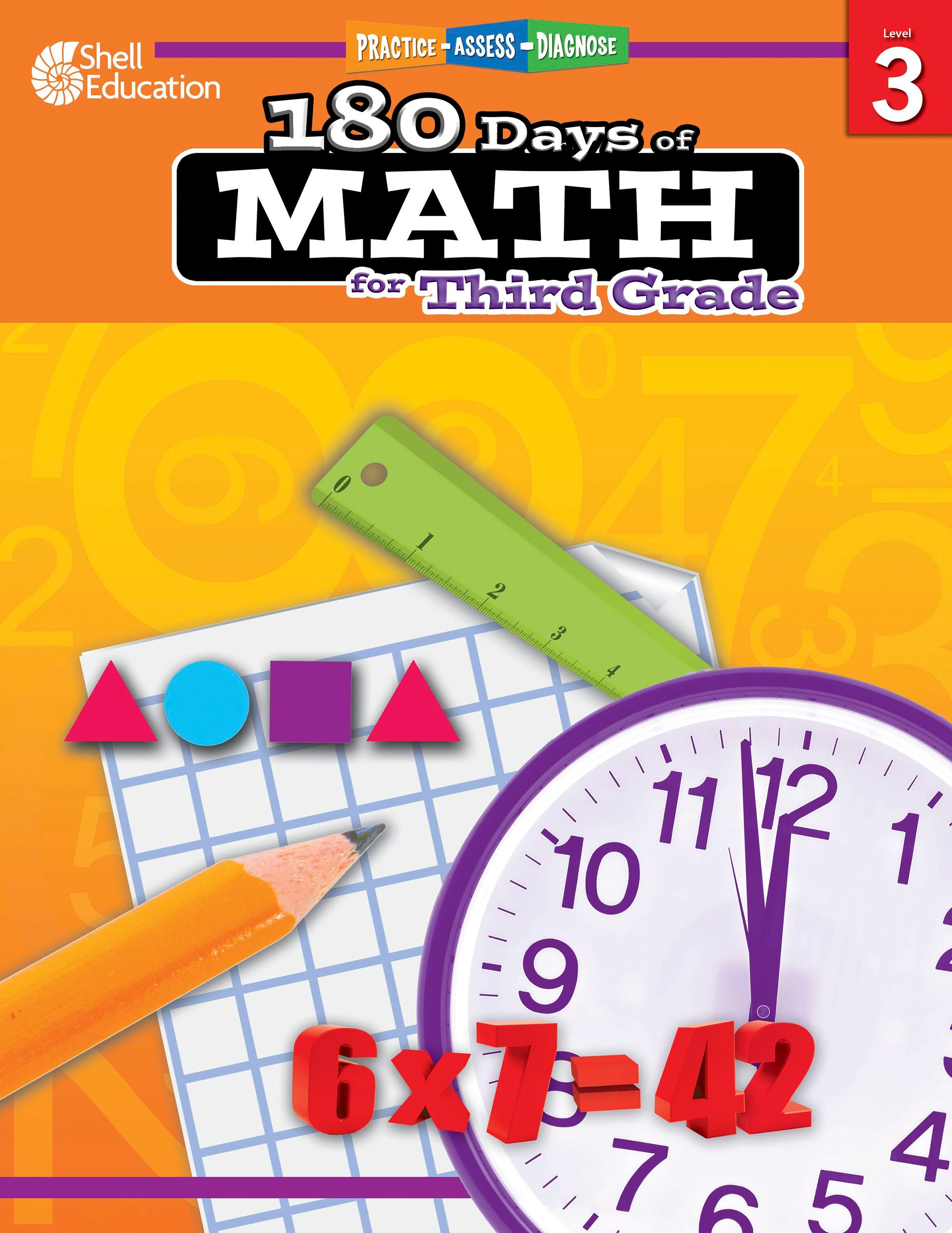 Shell Education 180 Days of Math for Third Grade 1438450