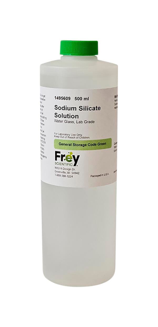 Frey Scientific Sodium Silicate Solution, Colorless Liquid, Lab Grade, 500mL