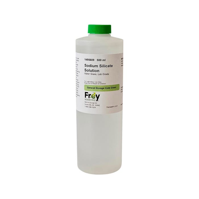 Frey Scientific Sodium Silicate Solution, Colorless Liquid, Lab Grade, 500mL