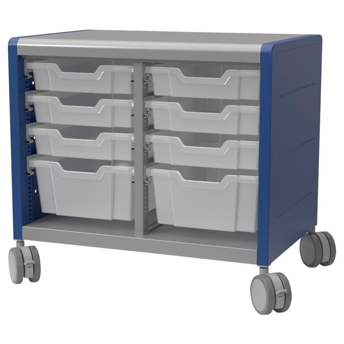 Classroom Select Geode Short Cabinet, Double Wide with 8 Tote Trays