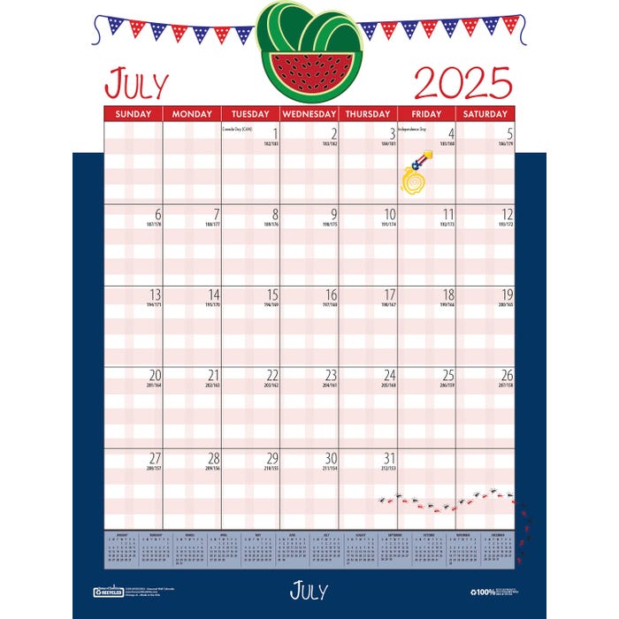 House of Doolittle Recycled Academic Wall Calendar, July 2025-June 2026, 12 x 16-1/2 Inches, Seasonal